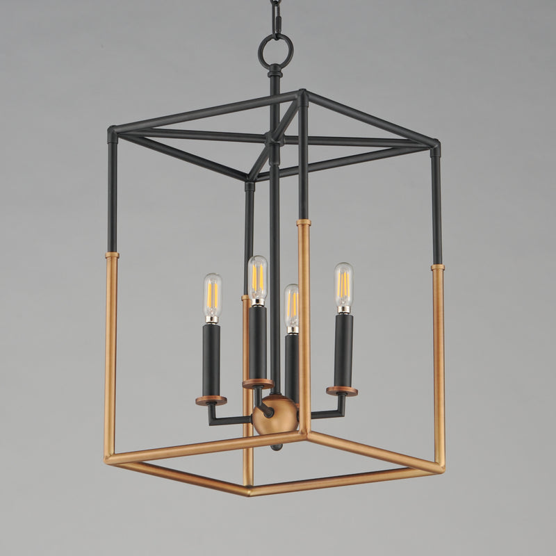 Maxim 28624BKWBR Soho 4 Light Pendant | Black/Weathered Brass