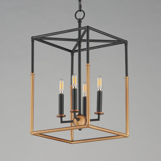 Maxim 28624BKWBR Soho 4 Light Pendant | Black/Weathered Brass