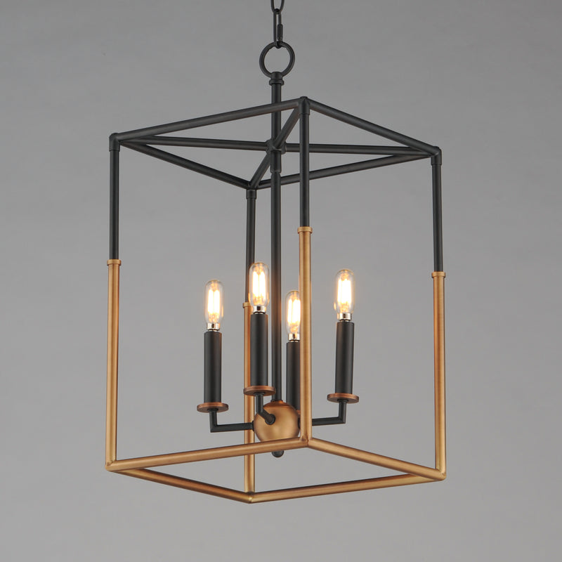 Maxim 28624BKWBR Soho 4 Light Pendant | Black/Weathered Brass