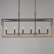 Maxim 28626BKWBR Soho 6 Light Linear Pendant | Black/Weathered Brass