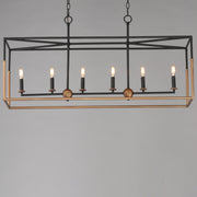 Maxim 28626BKWBR Soho 6 Light Linear Pendant | Black/Weathered Brass