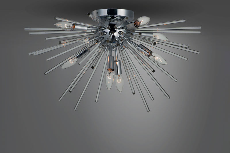 Maxim 28660CLPC Polaris 8 Light Flush Mount | Polished Chrome