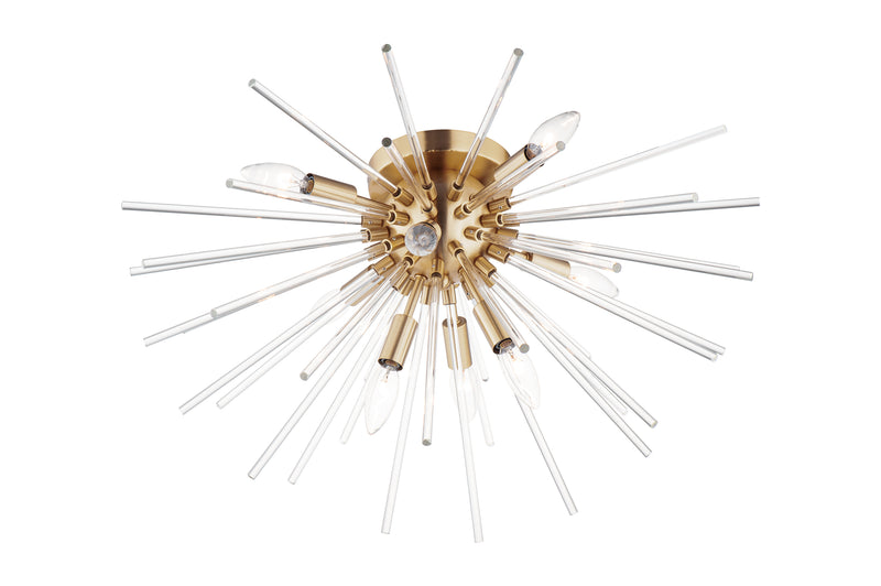 Maxim 28660CLSBR Polaris 8 Light Flush Mount | Satin Brass