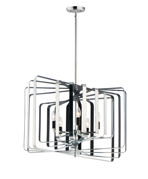 Maxim 28677PNBK Radial 5 Light Pendant | Polished Nickel / Black