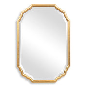 Dorado Antique Metallic Gold Leaf Mirror | Modern Oval Engineered Wood Frame Bathroom Vanity Mirror Mounted Vertical or Horizontal (22 in. W x 32 in. H x 1 in. D)