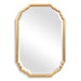 Dorado Antique Metallic Gold Leaf Mirror | Modern Oval Engineered Wood Frame Bathroom Vanity Mirror Mounted Vertical or Horizontal (22 in. W x 32 in. H x 1 in. D)