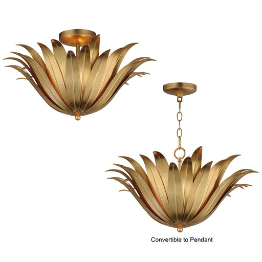 Maxim 28710GL Firenze 3 Light Semi Flush/Pendant Convertible | Gold Leaf