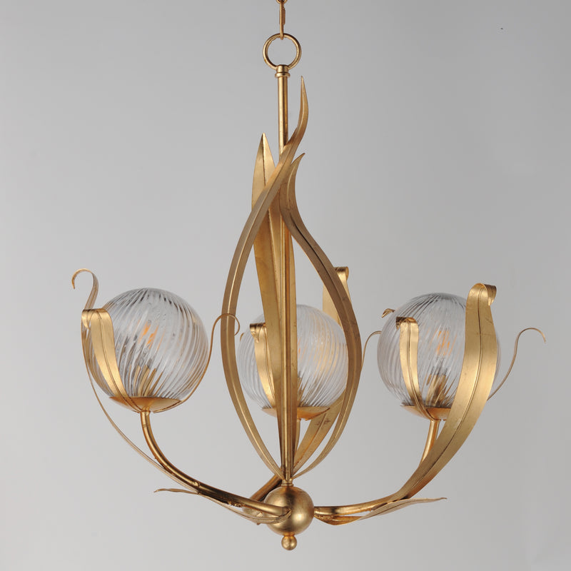 Maxim 28713CRGL Firenze 3 Light Pendant | Gold Leaf