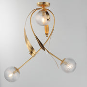 Maxim 28714CRGL Firenze 3 Light Flush Mount | Gold Leaf