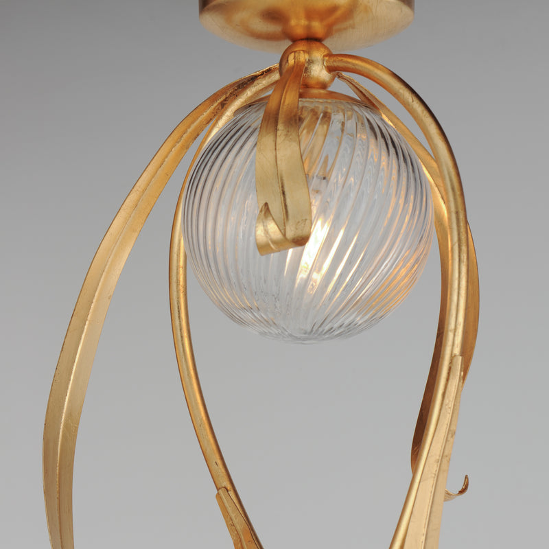 Maxim 28714CRGL Firenze 3 Light Flush Mount | Gold Leaf