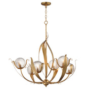 Maxim 28716CRGL Firenze 6 Light Chandelier | Gold Leaf
