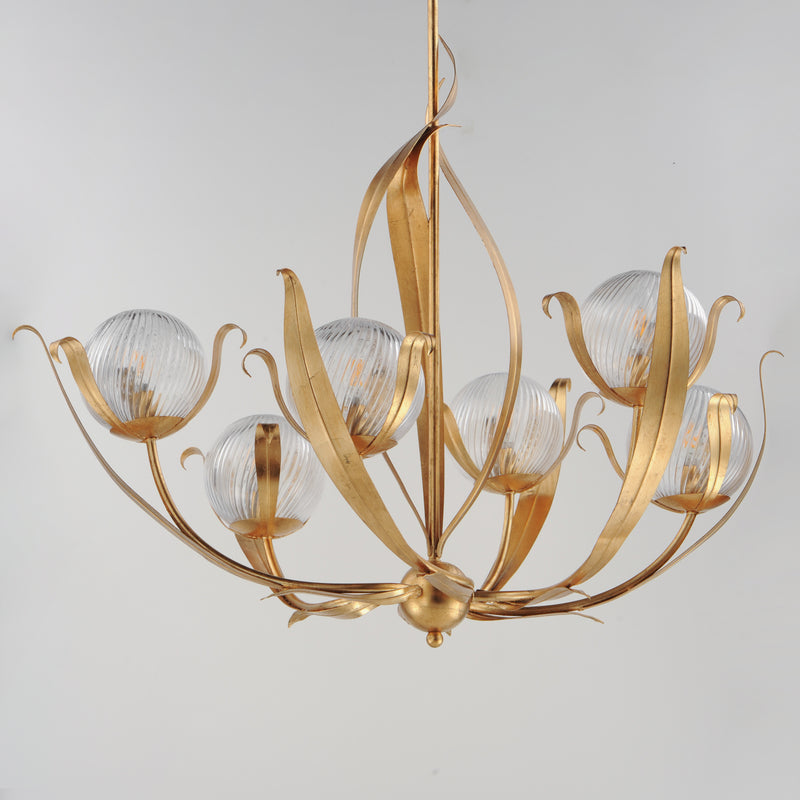 Maxim 28716CRGL Firenze 6 Light Chandelier | Gold Leaf