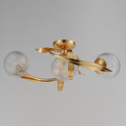 Maxim 28717CRGL Firenze 3 Light Flush Mount | Gold Leaf