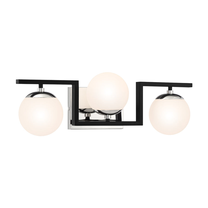 George Kovacs P5423-572 Alluria II 3 Light Bath Light -Coal With Polished Nickel High