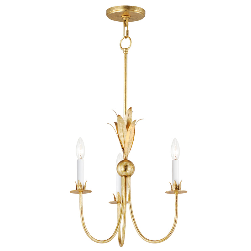 Maxim 2883GL Paloma 3 Light Chandelier | Gold Leaf