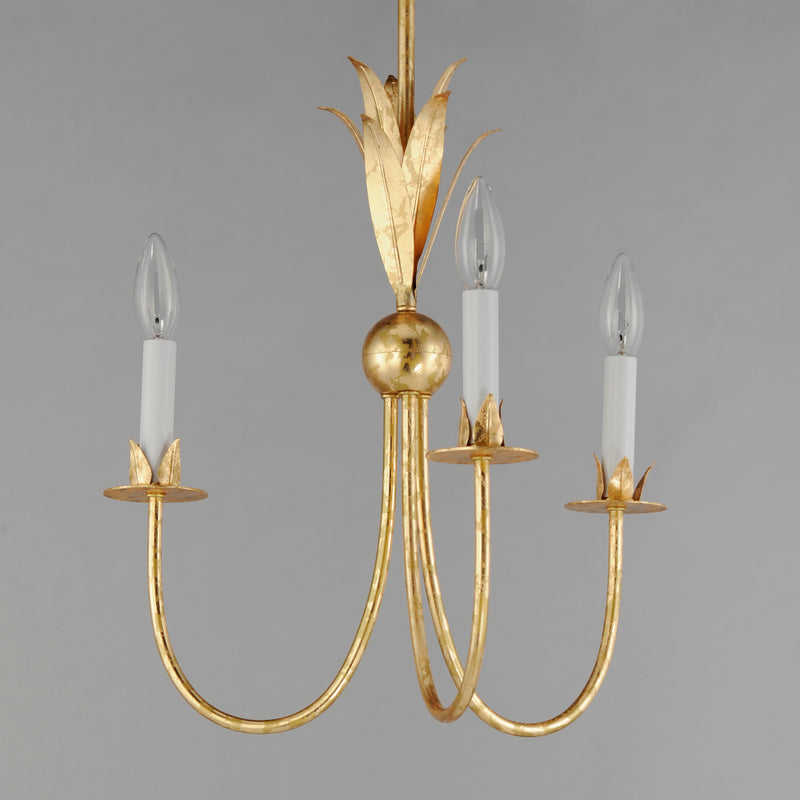 Maxim 2883GL Paloma 3 Light Chandelier | Gold Leaf