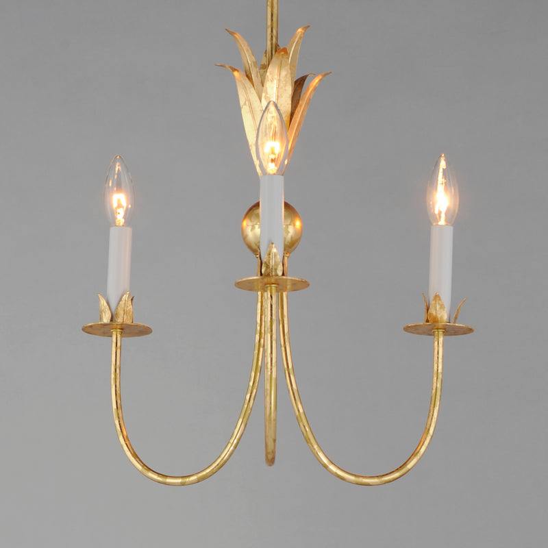 Maxim 2883GL Paloma 3 Light Chandelier | Gold Leaf