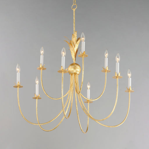 Maxim 2889GL Paloma 9 Light Chandelier | Gold Leaf