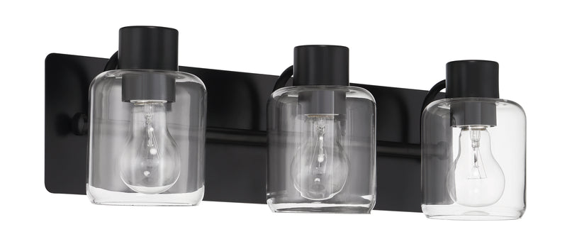 Craftmade 17720FB3 Rori 3 Light Bathroom Vanity Light -Flat Black