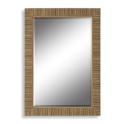 Seavell Coastal Mirror | Modern Rectangle Rattan Polymer Frame Bathroom Vanity Mirror Mounted Vertical or Horizontal (25 in. W x 35 in. H x 2 in. D)