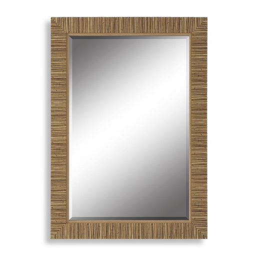 Seavell Coastal Mirror | Modern Rectangle Rattan Polymer Frame Bathroom Vanity Mirror Mounted Vertical or Horizontal (25 in. W x 35 in. H x 2 in. D)
