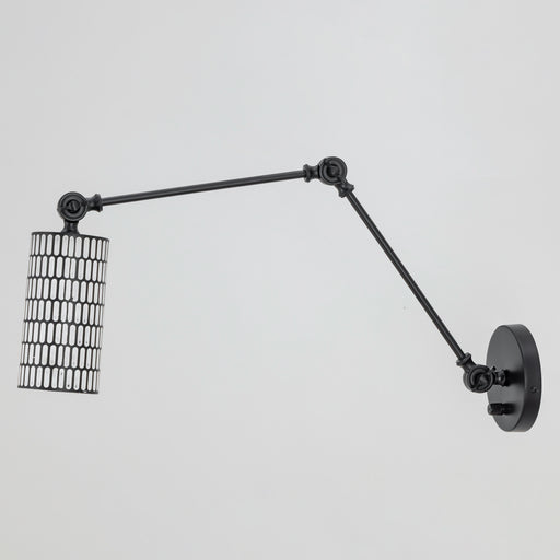Maxim 29120BKWT Shaka 1 Light Swing Arm Wall Sconce | Black / White