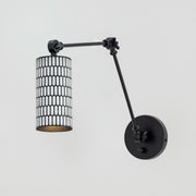 Maxim 29120BKWT Shaka 1 Light Swing Arm Wall Sconce | Black / White