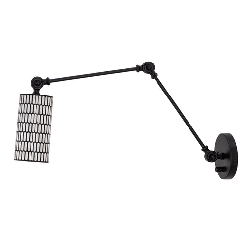 Maxim 29120BKWT Shaka 1 Light Swing Arm Wall Sconce | Black / White
