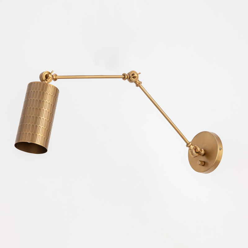Maxim 29120WBR Shaka 1 Light Swing Arm Wall Sconce | Weathered Brass