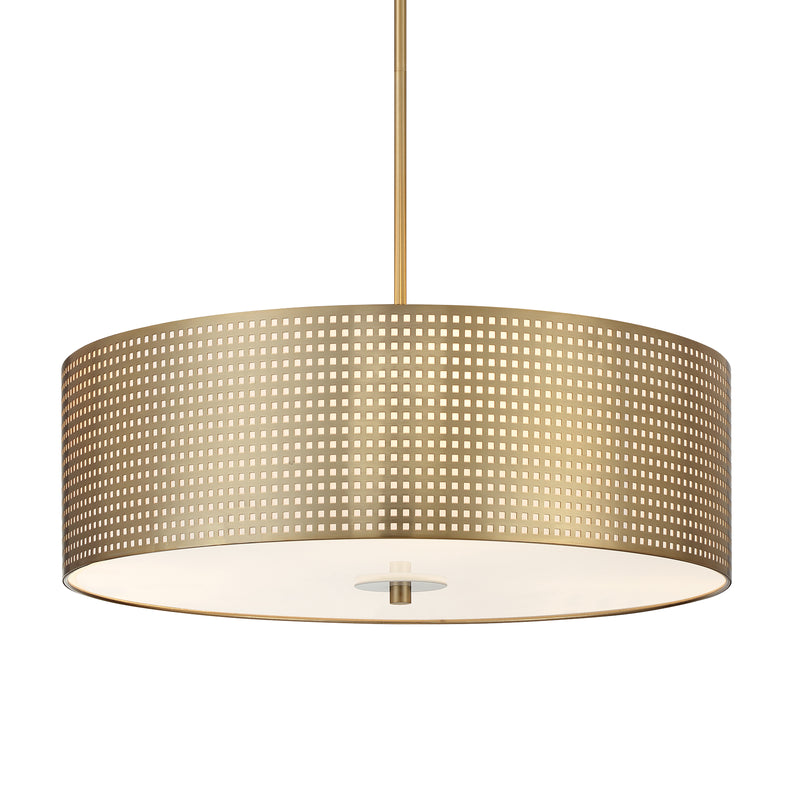 George Kovacs P5745-695 Grid 4 Light Pendant Light -Soft Brass