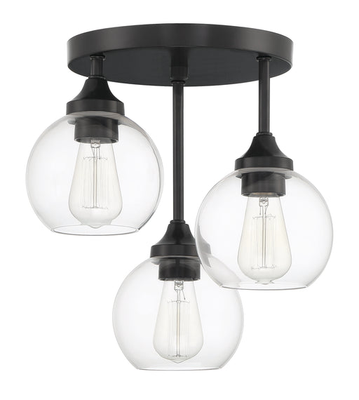 Craftmade 56253-FB Glenda 3 Light Semi Flush -Flat Black - ALCOVE LIGHTING