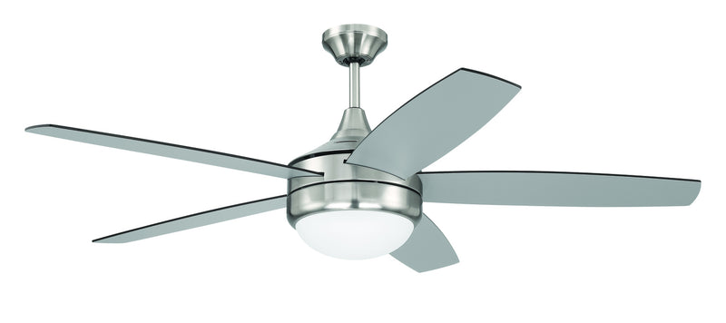 Craftmade PHZ52BNK5-BNGW Phaze II 5- Blade LED Ceiling Fan -Brushed Polished Nickel