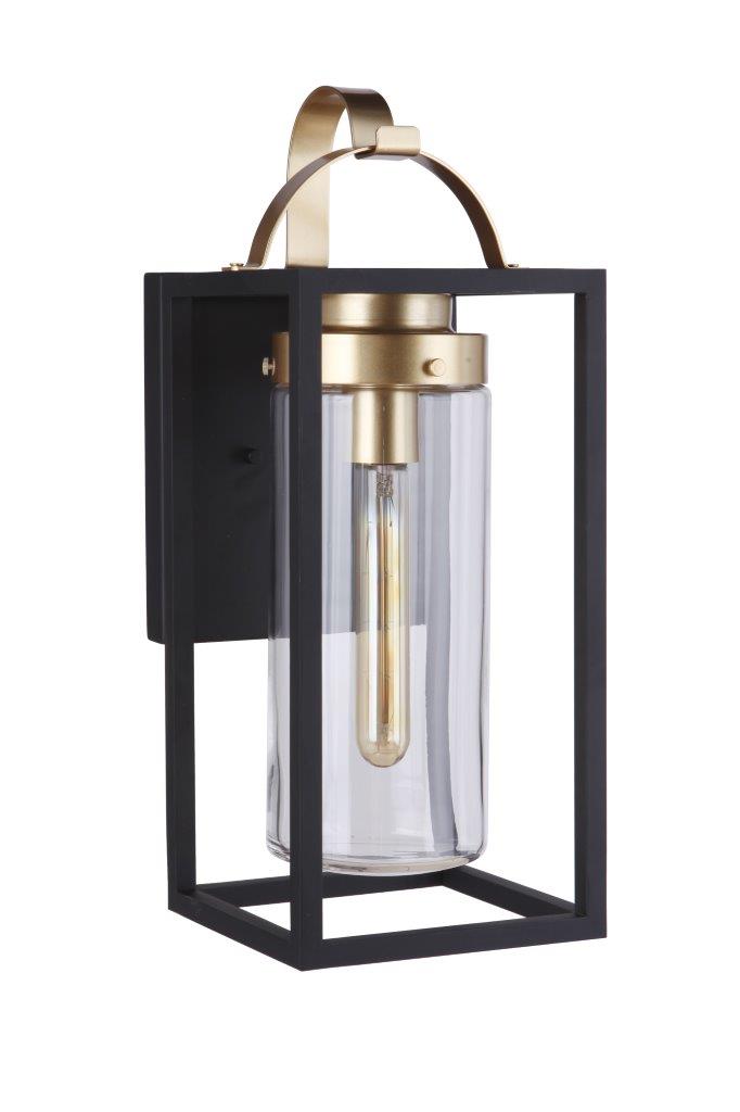 Craftmade ZA4824-MNSB Neo 1 Light Large Outdoor Wall Lantern -Midnight/Satin Brass - ALCOVE LIGHTING