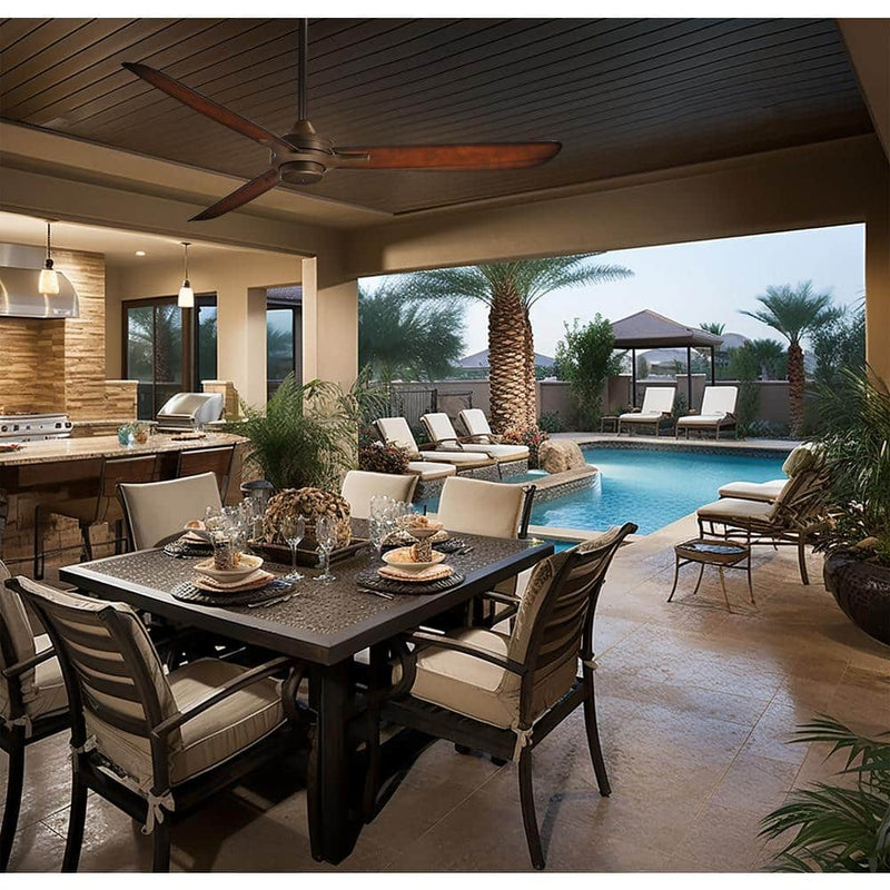Minka Aire F728-ORB Rudolph Wet 60" Oil Rub Bronze Outdoor Ceiling Fan + Remote