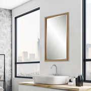 Aspra Gold Mirror | Modern Rectangle Engineered Polymer Frame Bathroom Vanity Mirror Mounted Vertical or Horizontal (24 in. W x 40 in. H x 1 in. D)