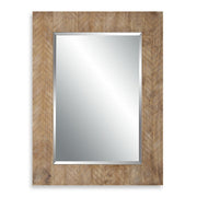 Trenval Natural Wood Mirror | Modern Rectangle Solid Wood Frame Bathroom Vanity Mirror Mounted Vertical or Horizontal (29 in. W x 39 in. H x 1 in. D)