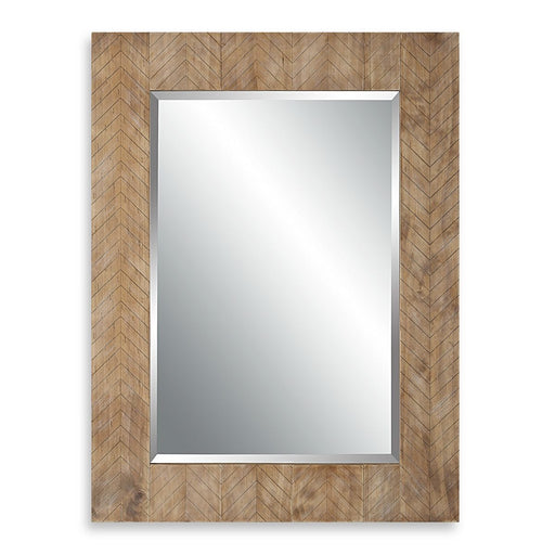 Trenval Natural Wood Mirror | Modern Rectangle Solid Wood Frame Bathroom Vanity Mirror Mounted Vertical or Horizontal (29 in. W x 39 in. H x 1 in. D)