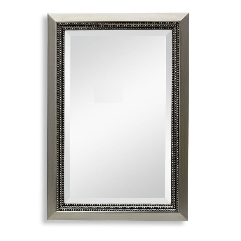 Vossa Warm Silver Mirror | Modern Rectangle Polystyrene Frame Bathroom Vanity Mirror Mounted Vertical or Horizontal (24 in. W x 36 in. H x 1 in. D)