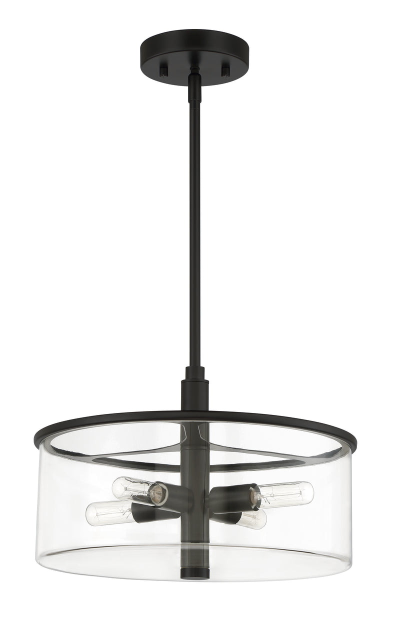 Craftmade 55694-FB Hailie 4 Light Pendant -Flat Black