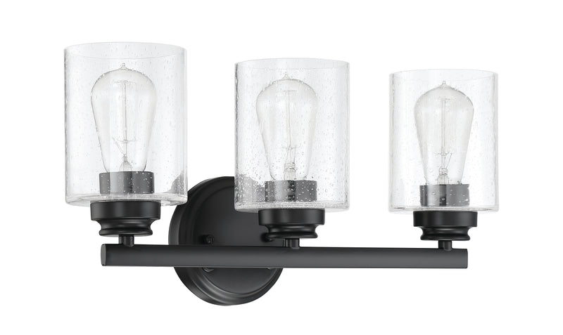Craftmade 50503-FB Bolden 3 Light Bathroom Vanity Light -Flat Black