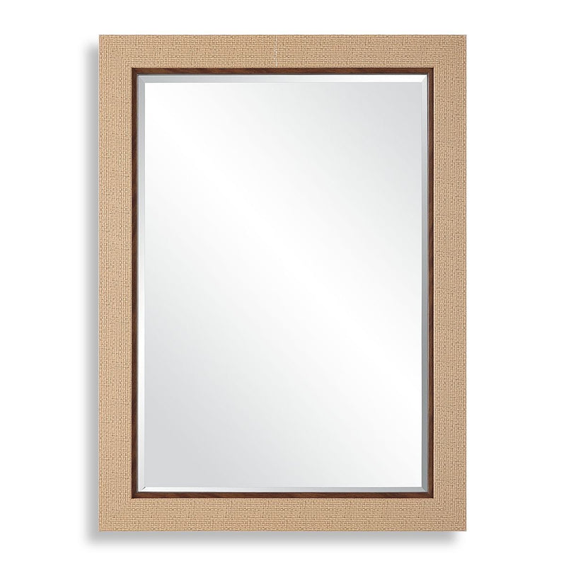 Nimori Coastal Mirror | Modern Rectangle Basket Weave Polymer Frame Bathroom Vanity Mirror Mounted Vertical or Horizontal (28 in. W x 38 in. H x 2 in. D)