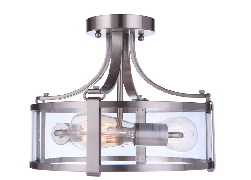 Craftmade 55353-BNK Elliot 3 Light Semi Flush -Brushed Polished Nickel