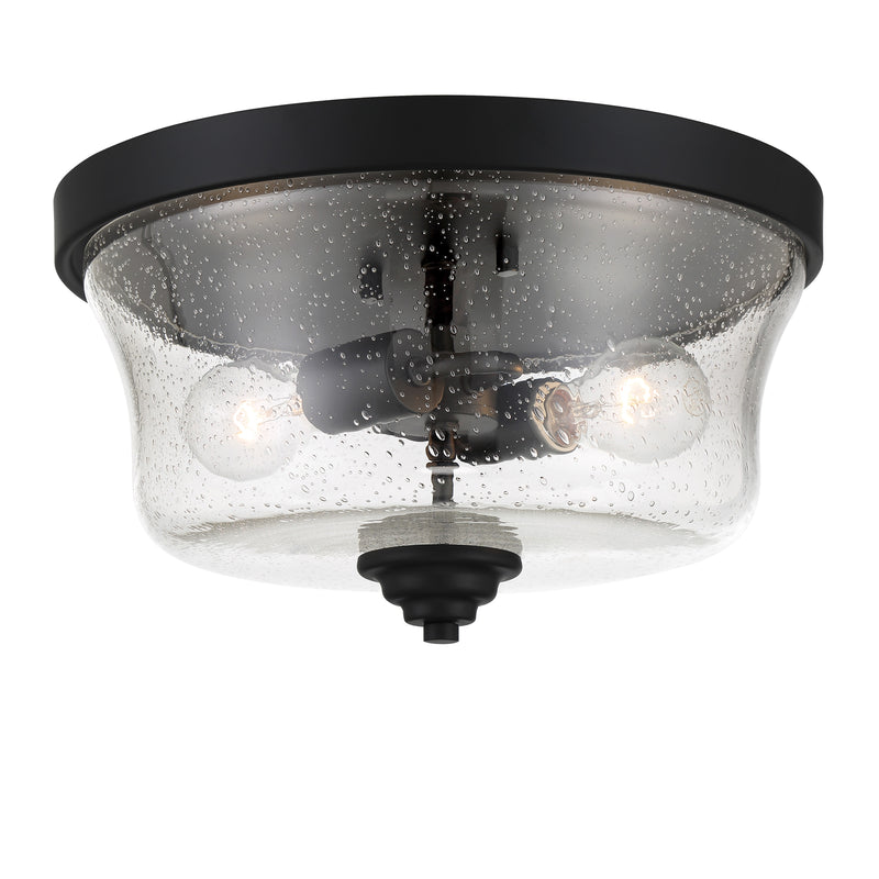 Minka Lavery Shyloh 13.75" 2 Light Flush Mount-Coal