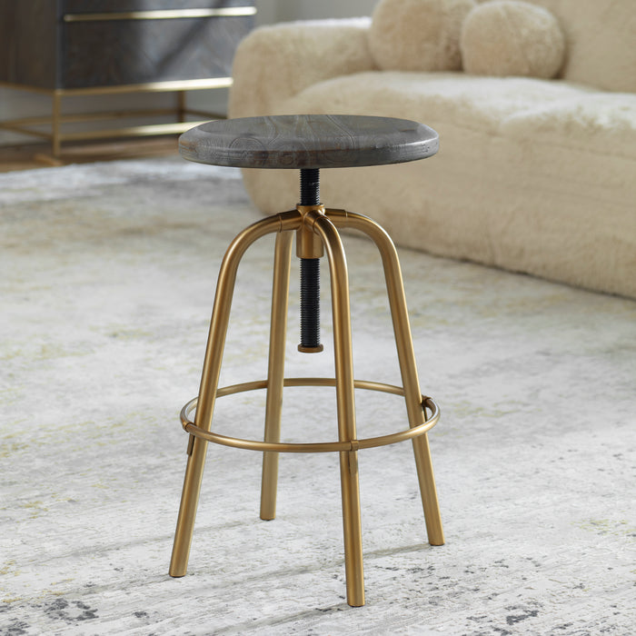 Uttermost Revolve Brass Counter Stool