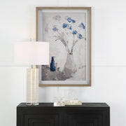 Uttermost Blue Flowers In Vase Framed Print - ALCOVE LIGHTING