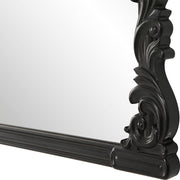 Evara Satin Black Mirror | Classic Ornate Baroque Mantel Engineered Wood Frame Mirror (38 in. W x 28 in. H x 1 in. D)