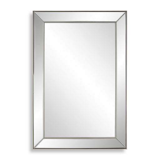 Norwin Nickel Mirror | Modern Rectangle Frame Bathroom Vanity Mirror Mounted Vertical or Horizontal (23 in. W x 34 in. H x 1 in. D)