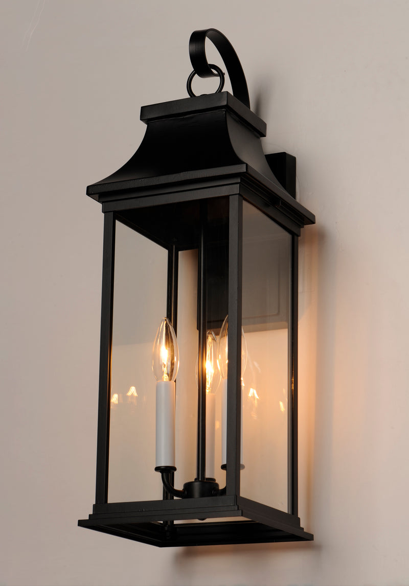 Maxim 30024CLBK Vicksburg 3 Light Large Outdoor Wall Sconce | Black
