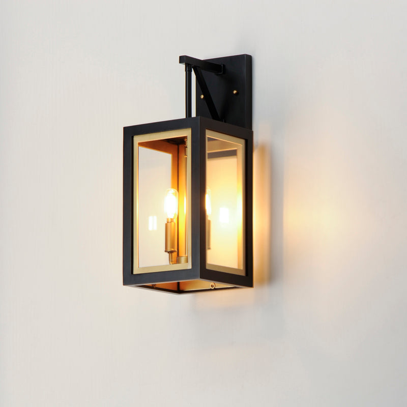 Maxim 30054CLBKGLD Neoclass 2 Light Outdoor Sconce | Black / Gold