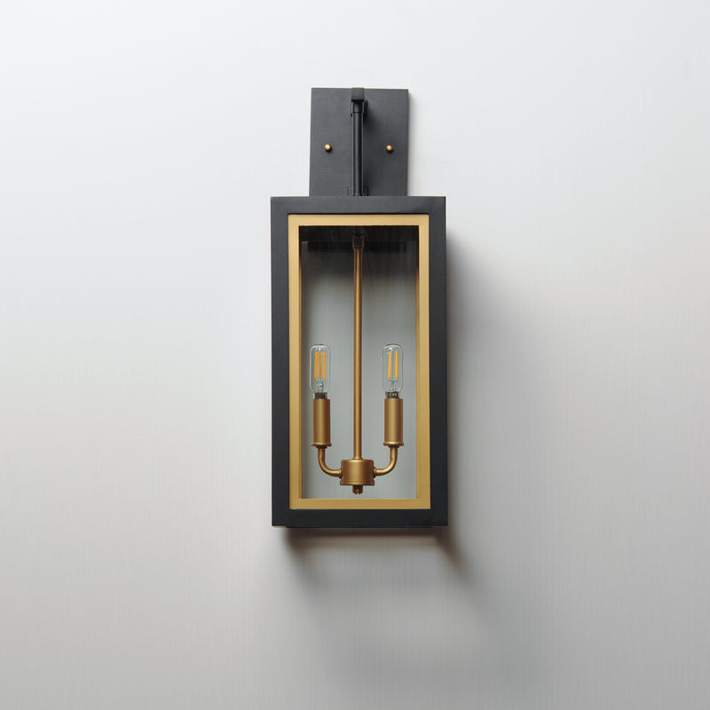 Maxim 30055CLBKGLD Neoclass 2 Light Outdoor Sconce | Black / Gold